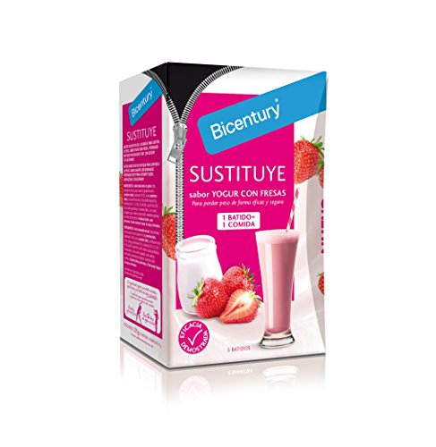 BICENTURY batido dietético de yogurt con fresas caja 5 batidos