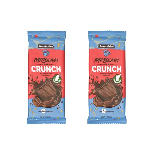 MrBeast's Feastables Duopacks - Dos deliciosas barritas en un paquete buzón (Duo (2x) Milk Crunch)