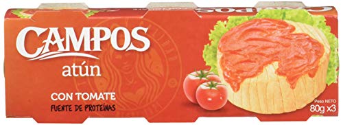 Campos Conserva De Atún En Tomate, 80 g - Pack de 3