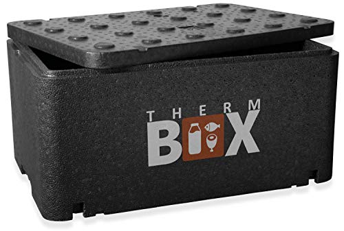 Therm-Box Caja térmica contenedor Grande GN 1/1 Caja de Espuma aislada de 46 litros para Caliente y frío de poliestireno en el Interior: 54x34,5x24cm Reutilizable