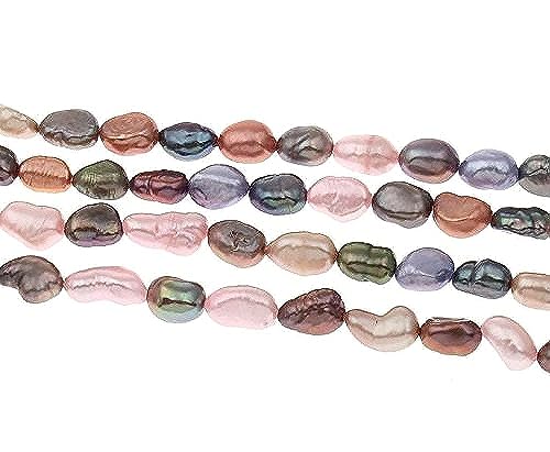 Perlas de agua dulce ovaladas, 9 mm, mezcla de 22 unidades, perlas naturales barrocas, piedras preciosas para manualidades D499