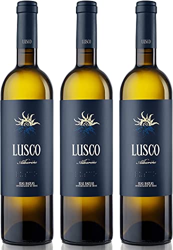 Lusco Albariño - Vino Blanco D.O. Rías Baixas - 3 botellas de 750 ml - Total: 2250 ml