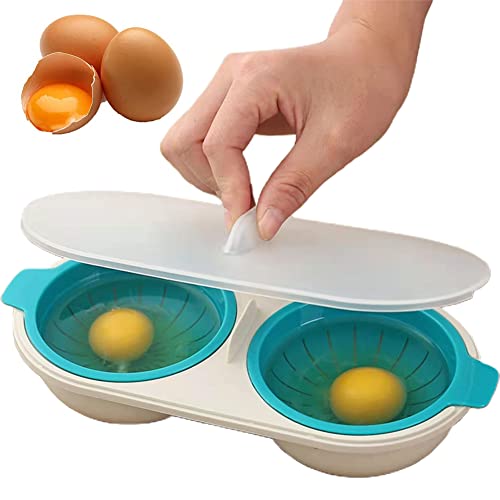 CYJXL Cocinar Huevos Microondas, Huevo Furtivo para Microondas, Microondas Recipiente para Tortillas, Huevos Escalfados Cocidos, para Hervir Huevos, Hacer Huevos Escalfados, Azul (CY056)