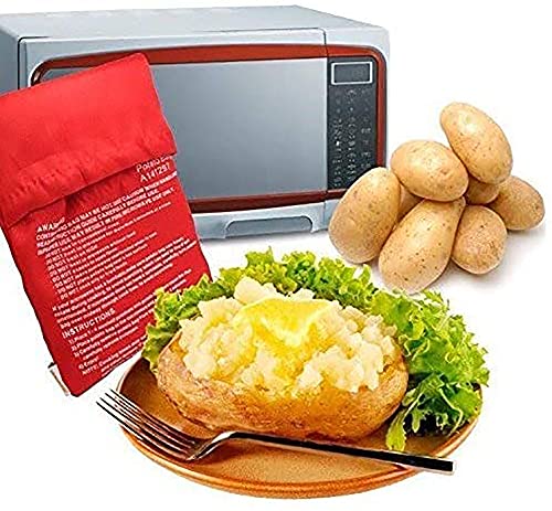 Borsa per Patate Microonde,2 PCS Microonde Patata Fornello Borsa Sacco Cuoci Patate Lavable y Reutilizable Bolsa para Cocinar Papas al Horno Solo en 4 Minutos