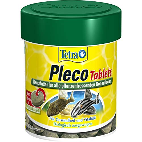 Tetra Pleco Tablets - Alimento rico en nutrientes para peces de fondo herbívoros, lata con 120 pastillas