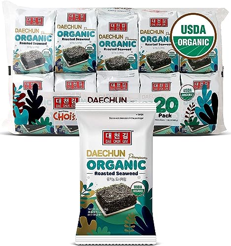 DAECHUN orgánico (Choi's1) Bocadillos de algas marinas Paquete de 20 Original Corea Premium Gran producto