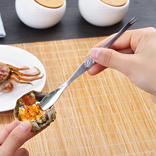 EQLEF Seafood Forks Picks, Tenedores para marisco Cangrejo y Langosta recogiendo Herramientas Paquete de Acero Inoxidable (6 Piezas)