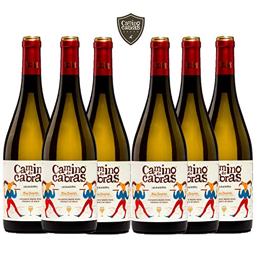 Vino Albariño - Caja Vino Blanco 6 botellas x 750 ml - Vino para Regalar – Vino Gallego Premium – Vino Regalo Gourmet – Pack Regalo Vino - D.O. Rias Baixas - CAMINO DE CABRAS